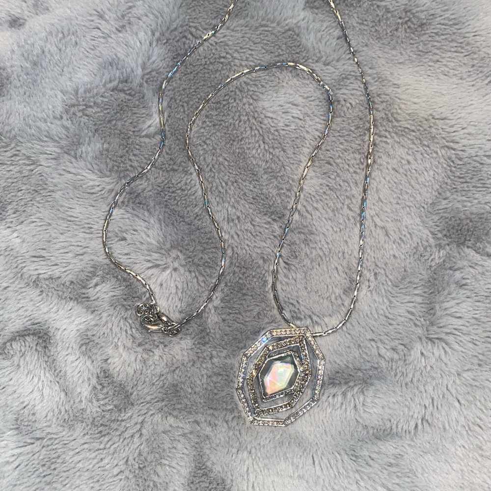 Chloe + Isabel Silver Necklace with Iridescent Pendant